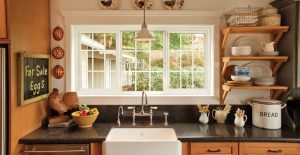 Vinyl windows and doors by Alside - Alside vinyl sliding window (kitchen window) with decorative grids in either double pane glass or triple pane glass